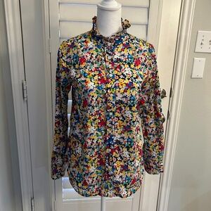 Talbots Floral Button Down Long Sleeve Shirt Size P